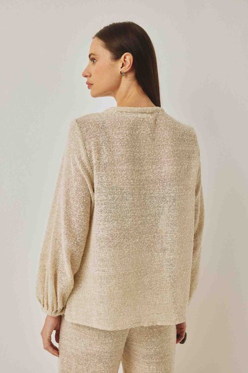 Blusa Tela Mescla Bege Fischer