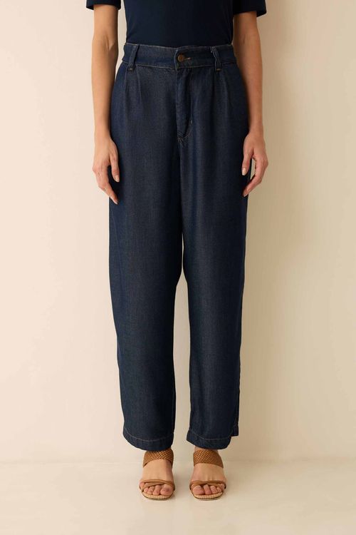 Calça Cenoura Jeans Relaxed Índigo Dara
