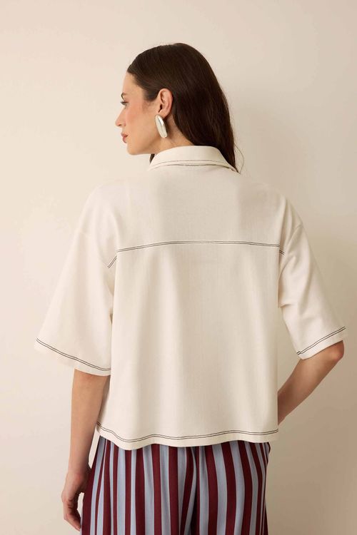 Camisa Off White Algodão Teodora