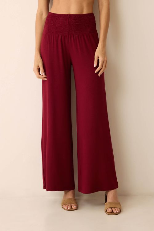 Calça Pantalona Bordô Bambu Deva