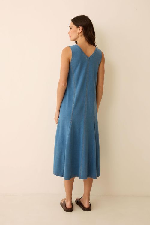 Vestido Regata Jeans Índigo Algodão Kaya
