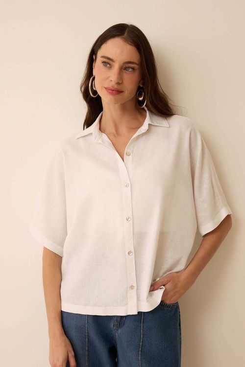 Camisa Dye Off White Linho Eunice